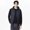 Nueva colección de invierno: Chaleco de plumón con capucha versátil para hombre, con 90% de plumón de pato blanco, un corte casual y holgado, y que proporciona calidez