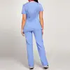 Uniforme de Enfermera de Quirófano para Mujer, Traje Médico de Manga Corta con Cuello en V, Absorbe la Humedad, Secado Rápido, Anti-Arrugas, Que No Se Desvanece, Ropa de Trabajo