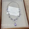 "Ramas Florales Entrelazadas" Collar Deslumbrante Morado de Flor y Gota de Agua, Artesanía Pesada, Lujo Ligero, Elegante y Exquisito, con un Sentido de Sofisticación, Cadena para Clavícula