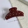 Pinza de garra con lunares rojos en forma de corazón Ankora para mujer, nuevo y elegante clip de tiburón para la parte trasera de la cabeza, elegante accesorio para el cabello