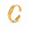 Anillo Abierto de Mariposa Nuevo Transfronterizo de Amazon para Mujer, Anillo Sencillo de Acero Inoxidable Hueco a la Moda, Estilo Casual de Vacaciones