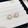 Pendientes Redondos de Perla Estilo Retro Francés Aguja de Plata Pendientes Versátiles Exagerados Europeos y Americanos Moda Pendientes de Lujo Ligero de Alta Gama para Mujer