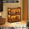 Pequeno Armário de Vinho para Sala de Estar, Montado na Parede, Novo Modelo 2025, Porta-Vinho Doméstico com Fechadura, Prateleira de Exibição, Armário de Armazenamento de Luxo Leve, Bambu