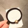 Estilo coreano nueva bola de metal texturizado oro mate marrón leche banda para el cabello moderna elegante simple goma para el cabello cuerda para el cabello accesorios para el cabello