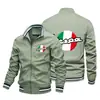 Jaqueta Longa com Manga Longa e Gola Alta Estilo Americano com Zíper, Jaqueta Bomber Baseball, Caimento Solto para Homens