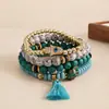 Pulseira Elástica Redonda de Strass Acrílico Transfronteiriça Europeia e Americana Estilo Boêmio Simples Joia Estilo Leve Luxo para Mulheres