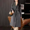 Abrigo Largo de Lana para Mujer con Cuello de Solapa, Elegante y Sencillo Abrigo de Lana Doble Cara, Nuevo Modelo 2026, Abrigo 100% Lana