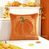 Funda de Almohada de Calabaza de Halloween Transfronteriza Felpa Bordada Decorativa para Cojín Sala de Estar Sofá Almohada de Ambiente Dormitorio Almohada Lumbar