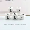 Cuentas de cerámica con letras negras sobre fondo blanco transfronterizo, amor, digital, 8 mm, cuadradas, sueltas, material para manualidades DIY infantil, cuentas de porcelana