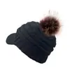 2023 ebay Nuevo Amazon venta caliente transfronteriza gorro de lana a rayas para curling cálido gorro de punto para mujer con pompón de pelo