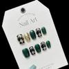 Handmade desgaste do prego Esmeralda losango puro desgaste artesanal unha manicure suave Internet celebridade fake unha patch atacado