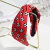 Diadema de Tela Ancha Nudada de Nuevo Estilo para Fútbol Transfronteriza con Estampado de Balón Deportivo, Accesorio Versátil para el Cabello para Mujeres al por Mayor