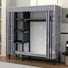 Guarda-roupa simples para casa, quarto, estrutura de aço, tubo de aço espesso, montagem, guarda-roupa de pano, aluguel de quarto, armário forte e durável