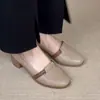 Nuevos Zapatos Casuales de Moda para Mujer Primavera/Verano 2026 Estilo Retro Francés Suela Suave Tacón Grueso Tacones Altos para Comercio Transfronterizo