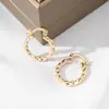 Brincos Geométricos Mini Eletrodepositados Estilo Ins Amazon Transfronteiriços com Design de Textura Martelada Imitada Argolas Douradas 18K Não Desbotáveis