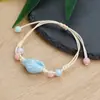 Jingdezhen Navidad Cerámica Cuerda Trenzada Pulsera Animales de Dibujos Animados Cuerda de Mano Joyería al por Mayor para Atracciones Turísticas Nicho Lujo Ligero