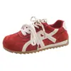 Tênis de Treino Alemão Casual Color Block Feminino 2026 Primavera Novo Versátil Casual Sapatos Forrest Gump Cadarço Tênis de Skate Leve Sapatos Esportivos