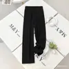 Lulu Bling Mismo Estilo que en la Tienda, Pantalones Deportivos Casuales de Pierna Ancha para Mujer, Cintura Alta, Control de Abdomen, Cordón, Pantalones Rectos Adelgazantes