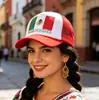 Gorra de béisbol con bandera mexicana para hombres y mujeres, sombrero de sol transpirable, gorra ventilada para exteriores, gorra de pico bordada, disponible para pedido