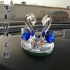 Asiento de perfume de coche Swan de alta calidad, hermoso asiento de perfume de cristal a la moda, adornos para botellas de perfume de coche