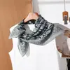 Pañuelo Cuadrado de Doble Cara Bicolor con Patrón de Espiga 65 para Mujer, Estilo Retro Francés Sencillo, Accesorio Elegante, Pequeño Pañuelo de Cuello de Moda