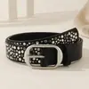 Nueva Serie de Moda Punk Cinturón con Decoración de Remaches, Cinturón Casual Europeo y Americano con Hebilla de Pin y Diseño Irregular