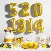 Fiesta de Boda, Fiesta de Cumpleaños de Bebé Globos Dorados, Plateados, Oro Rosa 16 pulgadas Versión EE. UU. Globos Pequeños de Papel de Aluminio Números 0-9