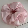 Tecido Simples Cor Sólida Plissado Alta Qualidade Anel de Cabelo Intestino Grosso Versátil Fofo Coque Rabo de Cavalo Anel de Cabelo Acessórios de Cabelo