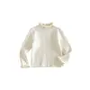 Suéter fofo de gola alta para meninas, nova coleção outono/inverno 2026, suéter de tricô liso para bebês meninas, camada interna infantil, zdm6592