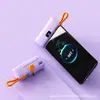 Mini Cápsula Tesouro de Carregamento Linha Auto-cabo Carregamento Rápido Bolso Pequeno Visor Digital Bateria Portátil KC Atacado Transfronteiriço Pode ser Formulado
