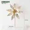Flores Navideñas Blancas Transfronterizas Decoraciones para Árbol de Navidad 33cm Polvo Pegajoso Grande Color Champán Flores de Simulación