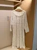 Pijama de algodón Tencel de manga larga KXM para mujer, estilo coreano, camisón perezoso dulce y lindo con encaje, viene con una liga para el pelo a juego