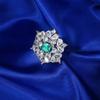 Exquisito collar y pendientes de tres piezas de Paraiba de lujo de Gao Ding para mujer, elegante estilo retro para banquetes y fiestas.