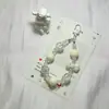 Pingente de Joia Colorido Macaron Moda Corrente de Celular com Contas Artesanais Chaveiro de Bolo com Contas Pintadas à Mão Acessórios de Bolsa para Mulheres