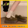 Sapatos Femininos Slip-On de Solado Macio para Uso Externo, Novo 2026 Primavera Retro Loafers com Solado Grosso Aumentadores de Altura Estilo Birkenstock