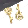 Pingente Chave Cadeado Coração Liso de Aço Inoxidável Pulseira Colar Banhado a Vácuo Acessórios de Joias DIY