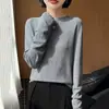 Nuevo estilo de verano de punto hueco de seda helada, doble patrón, holgado, talla grande, cuello redondo, manga larga, versátil, suéter top básico para mujer