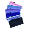 Bolsa Transparente Rayada para Archivos Bolsa de Almacenamiento para Papelería y Exámenes Cremallera de Nylon Materiales de Oficina Bolsa para Archivos Transfronteriza