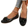 Zapatos de comercio exterior para mujer 2026 Nuevo estilo europeo y americano punta redonda lazo plano suela blanda mocasines zapatos casuales para meter el pie