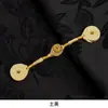Botones de Hebilla Pan de Qipao Nuevo Estilo Chino Tejido a Mano Alambre Envuelto Perla Dorada Quemador de Incienso Botón de Tela de Una Palabra Hebilla Decorativa Retro Hanfu