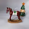 Decoración Colgante Navideña de Caballo Mecedora Pintado de Resina Transfronteriza Adorno para Árbol de Navidad Adorno Colgante Pequeño Adorno Pequeño Estilo Ins