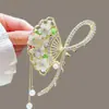 Grampo de Cabelo Lírio-do-Vale com Franjas, Presilha de Tubarão para Cabelo Feminino, Presilha de Garra para Parte de Trás da Cabeça, Acessório de Cabelo Exquisito de Alta Qualidade