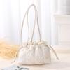Bolso Cubo con Cordón y Pliegues de Rombos, 25 Años, Bolso de Hombro Cruzado de Nailon para Mujer, Bolso Ligero Tipo Bollo