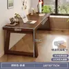 Mesa Grande Longa Selecionada Cuidadosamente para a Sala de Estar com Pés de Madeira Maciça, Mesa Grande Multifuncional para Uso Doméstico, Mesa de Computador, Mesa de Estudo para Escritório