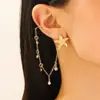 Brincos de Estrela Personalizados Estilo Férias Oceânicas Transfronteiriços Europeus e Americanos Brincos de Estrela Exagerados Simples para Mulheres Moda de Nicho Joias