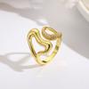Moda Nuevo Anillo Abierto de Corazón Irregular Chapado en Cobre 18k para Mujer Anillo Geométrico de Pasta Alta Sensibilidad Europeo y Americano