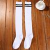 Medias Rayadas de Dos Barras para Montar Deportivamente, Hasta la Rodilla, para Mujer, Algodón Peinado, Medias Altas, Calcetines de Uniforme Escolar para Estudiantes, Primavera y Otoño