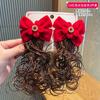 Tocado de horquilla para niña, tocado de niña pequeña, flor, linda peluca, trenza, lazo de niña, horquilla, accesorios para el cabello de Año Nuevo