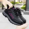 Zapatos para Hombres Mayores Otoño e Invierno Nuevo Modelo Marca Oficial Impermeables de Cuero Deportivos Antideslizantes Suela Suave Zapatos de Viaje para Papá de Mediana Edad y Mayores