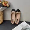 Csycoco2026 Estilo Novo de Primavera Inspirado em Chanel Sapatos Baixos Redondos de Bico Redondo com Boca Rasa com Laço de Fada e Sapatos Elegantes de Vovó